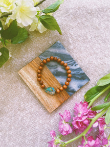 Turquoise & Wood Bracelet